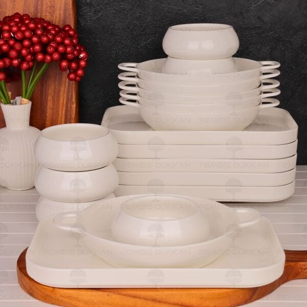 6 KİŞİLİK KUPRA Mien BİREYSEL SERVİS & KASE KOMBİN SET NO2