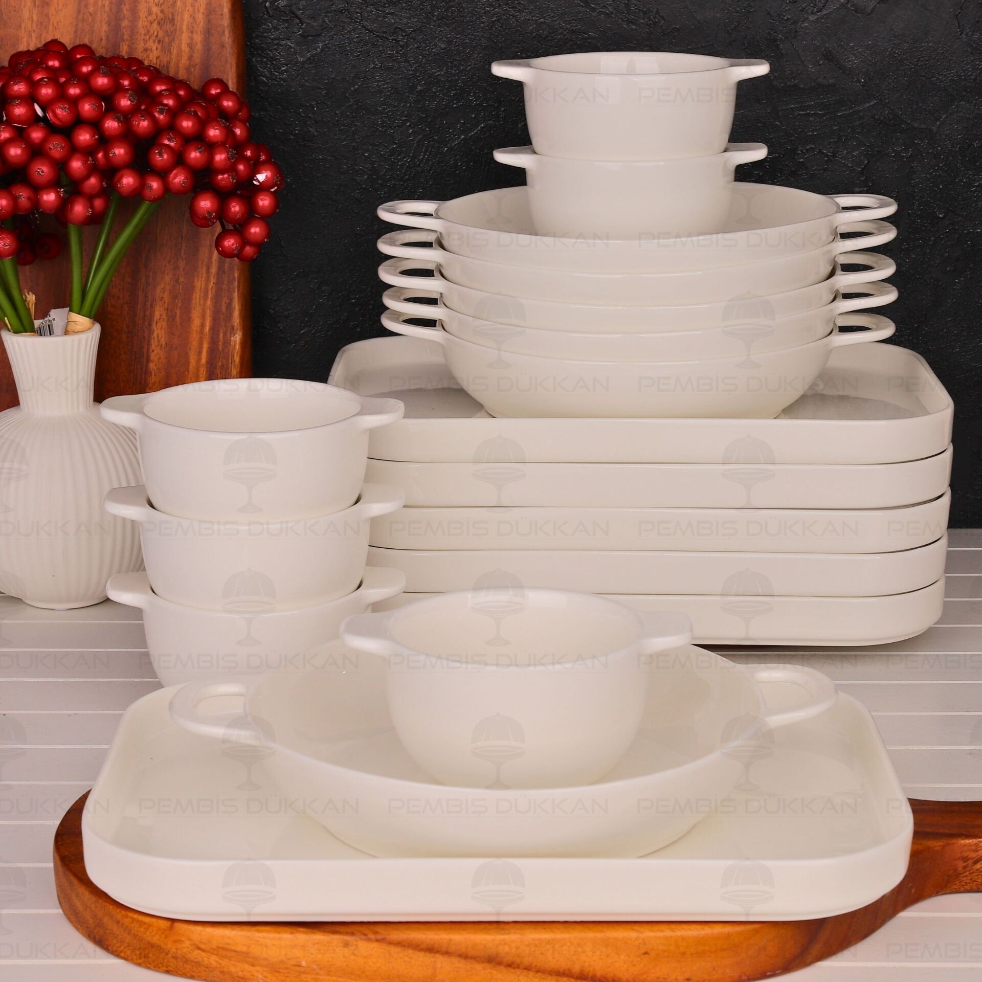 6 KİŞİLİK KUPRA Mien BİREYSEL SERVİS & KASE KOMBİN SET NO3