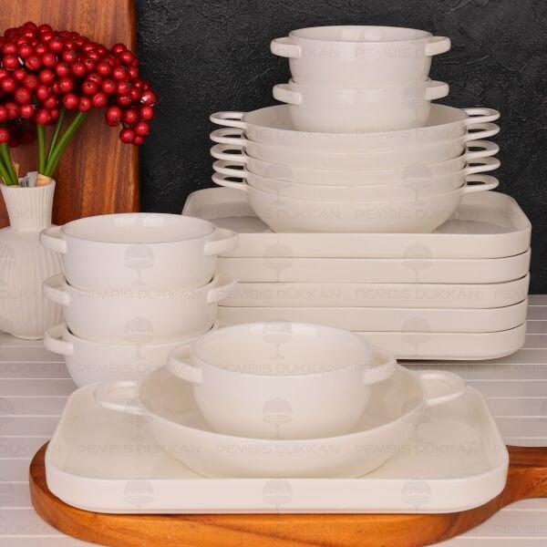 6 KİŞİLİK KUPRA Mien BİREYSEL SERVİS & KASE KOMBİN SET NO4