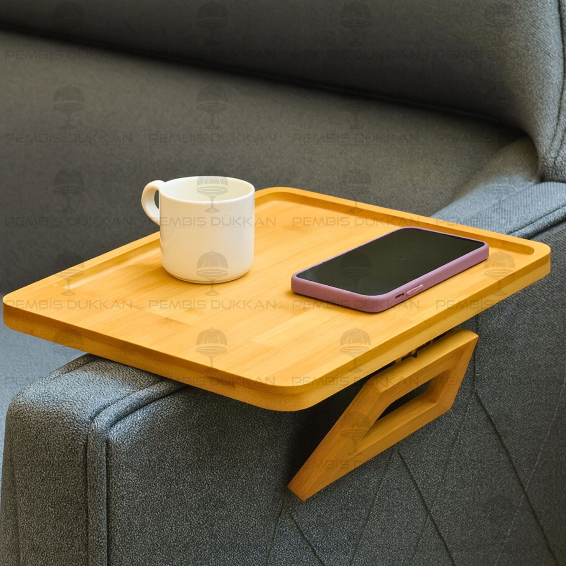 BAMBU DİKDÖRTGEN KOLTUK KENARI - KOLÇAK - KOLTUK TEPSİSİ (1430)