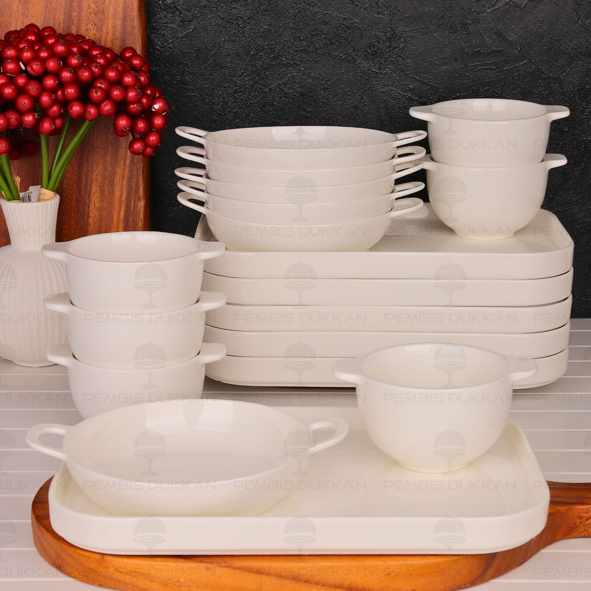 6 KİŞİLİK KUPRA Mien BİREYSEL SERVİS & KASE KOMBİN SET NO6