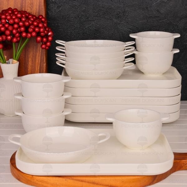 6 KİŞİLİK KUPRA Mien BİREYSEL SERVİS & KASE KOMBİN SET NO6