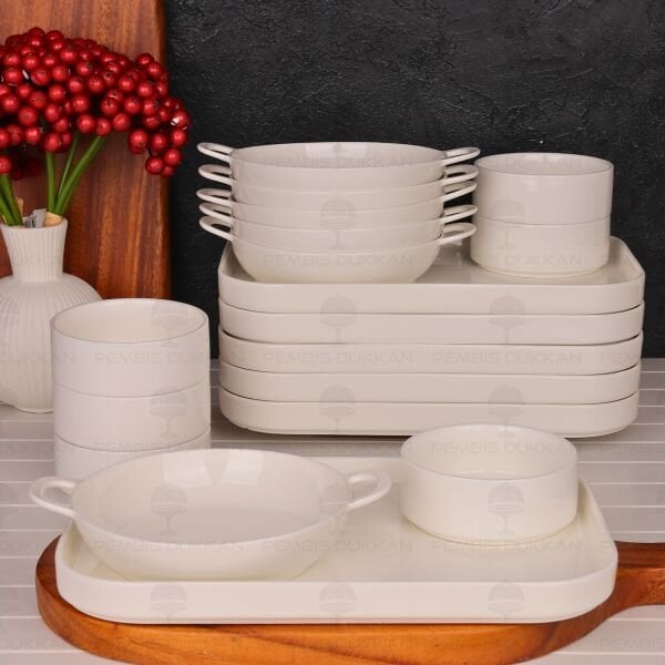 6 KİŞİLİK KUPRA Mien BİREYSEL SERVİS & KASE KOMBİN SET NO7