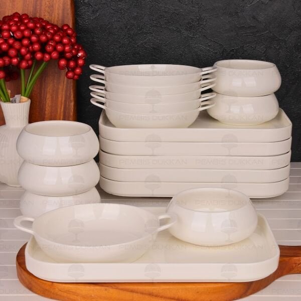 6 KİŞİLİK KUPRA Mien BİREYSEL SERVİS & KASE KOMBİN SET NO8