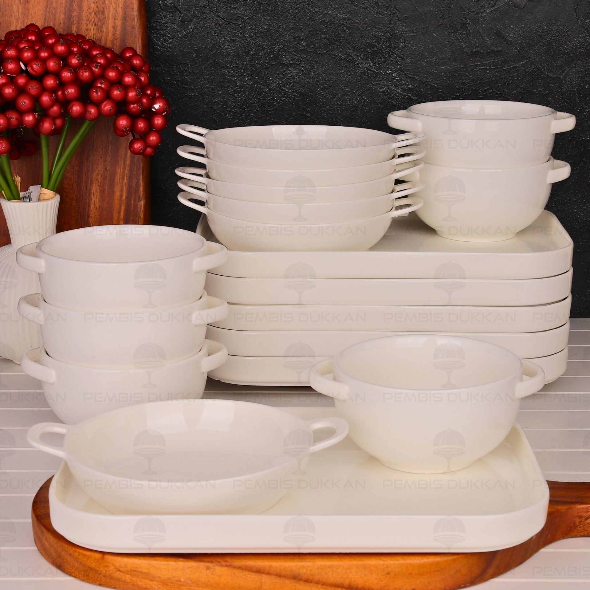 6 KİŞİLİK KUPRA Mien BİREYSEL SERVİS & KASE KOMBİN SET NO9