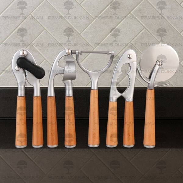 5Lİ PRATEG AKASYA SAPLI, PRATİK GEREÇLER KOMBİN SET NO1