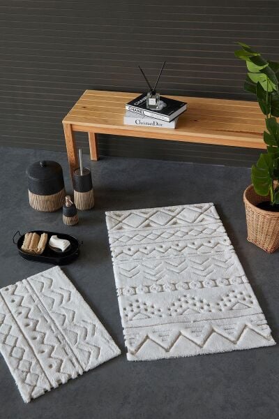 HCW SAİL PASPAS SETİ BEJ DETAYLI EKRU/ 40x60-60x100CM