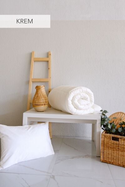 SOLİT ÇİFT KİŞİLİK YORGAN 195X215CM - KREM