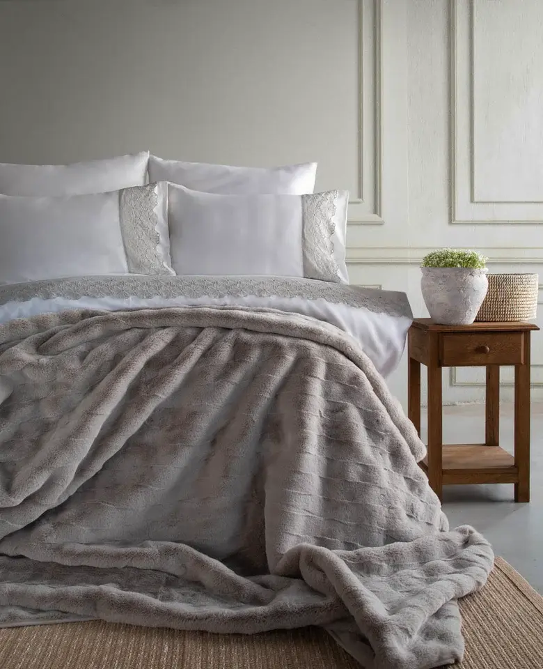 NOLAN ÇİFT KİŞİLİK BATTANİYELİ NEVRESİM TAKIMI - GRİ