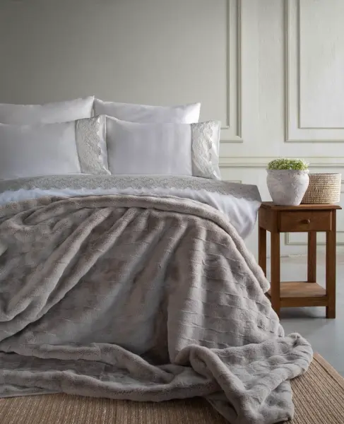 NOLAN ÇİFT KİŞİLİK BATTANİYELİ NEVRESİM TAKIMI - GRİ