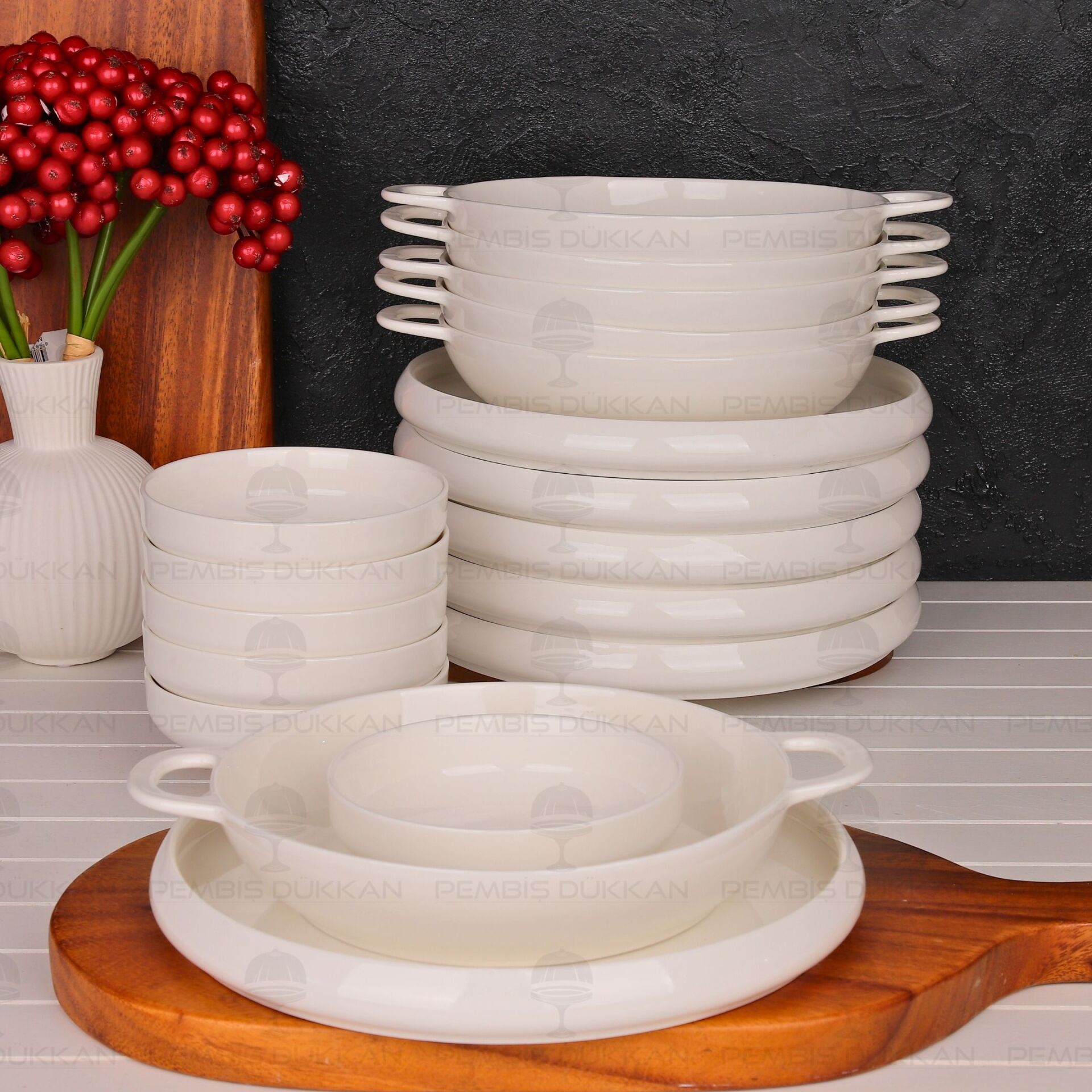 6 KİŞİLİK VENTO Mien BİREYSEL SERVİS & KASE KOMBİN SET NO8