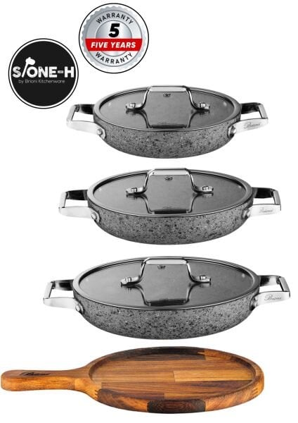 BRİONİ STONE-H 3LÜ KAPAKLI SAHAN SET