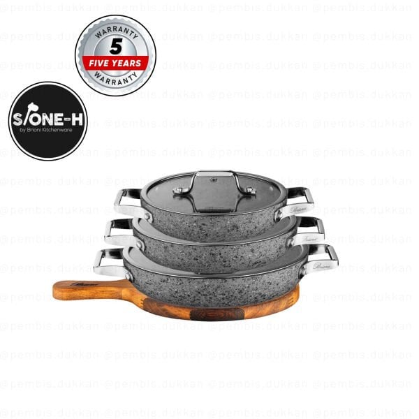 BRİONİ STONE-H 3LÜ KAPAKLI SAHAN SET