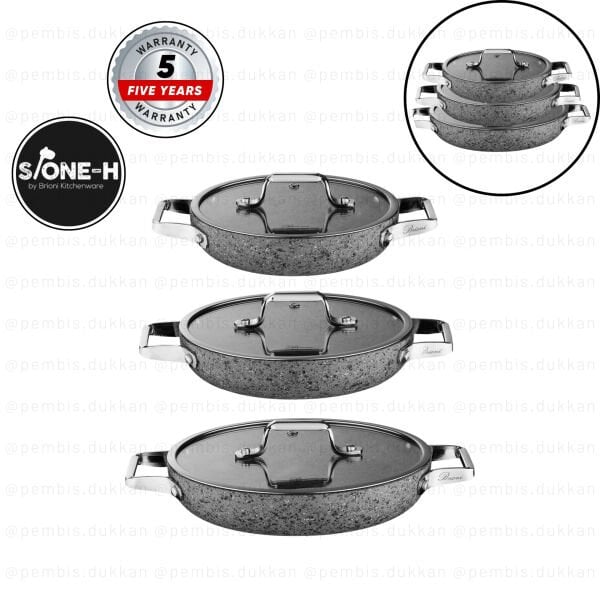 BRİONİ STONE-H 3LÜ KAPAKLI SAHAN SET