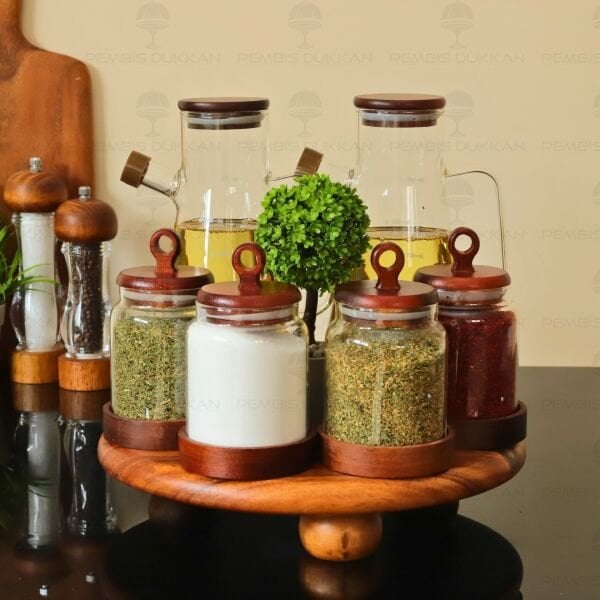 6LI AKASYA STANDLI SERENİT & KENZO OCAK YANI YAĞDANLIK KOMBİN SET