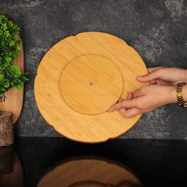 BAMBU PAPATYA 33CM DÖNER MEKANİZMALI ÇEREZLİK (0934)