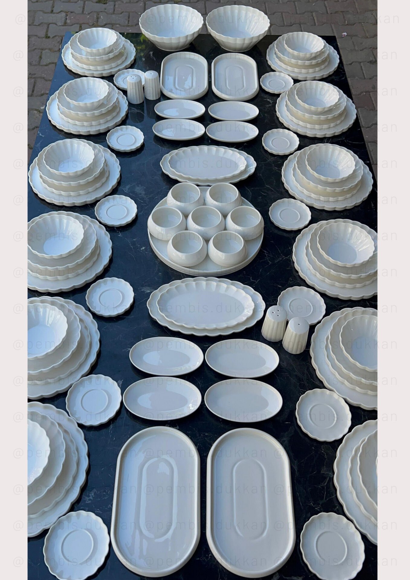 12 KİŞİLİK İSTİRİDYE YEMEK TAKIMI VE KAHVALTI KOMBİN SET NO 4