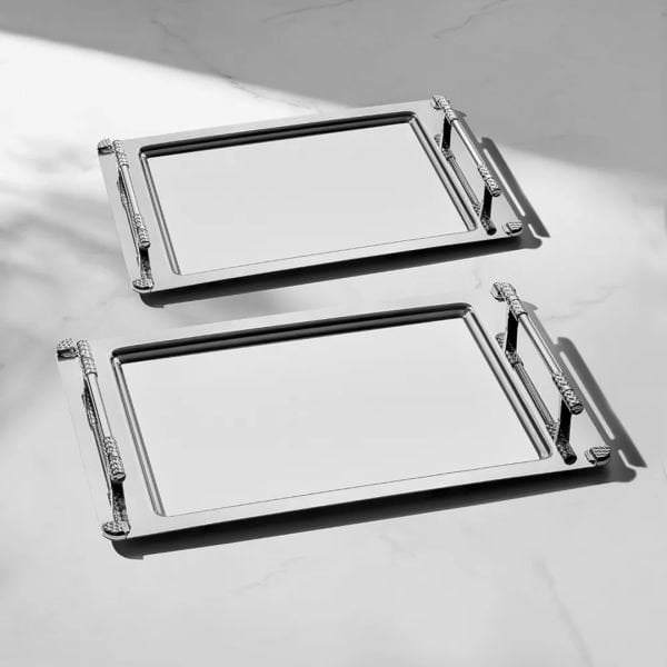 NEHİR PARİS SATEN ÇELİK ÇAY TEPSİSİ