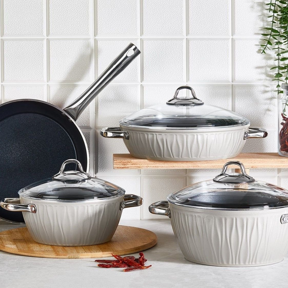 FLZ MARKİZ 7 PARÇA TENCERE SET KARAMEL