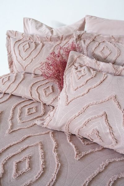 ESEDRA TEK KİŞİLİK YATAK ÖRTÜSÜ - PUDRA