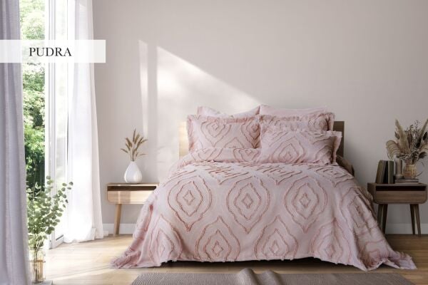 ESEDRA TEK KİŞİLİK YATAK ÖRTÜSÜ - PUDRA