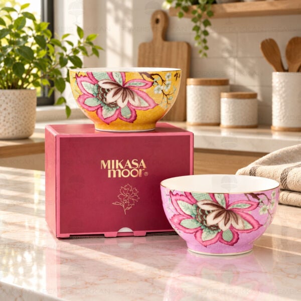 Peony 2li Lila Sarı Kase