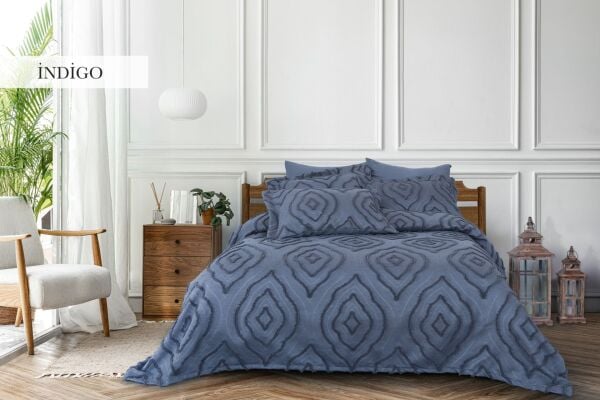 ESEDRA TEK KİŞİLİK YATAK ÖRTÜSÜ - İNDİGO