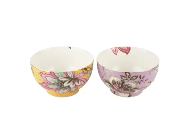 Peony 2li Lila Sarı Kase