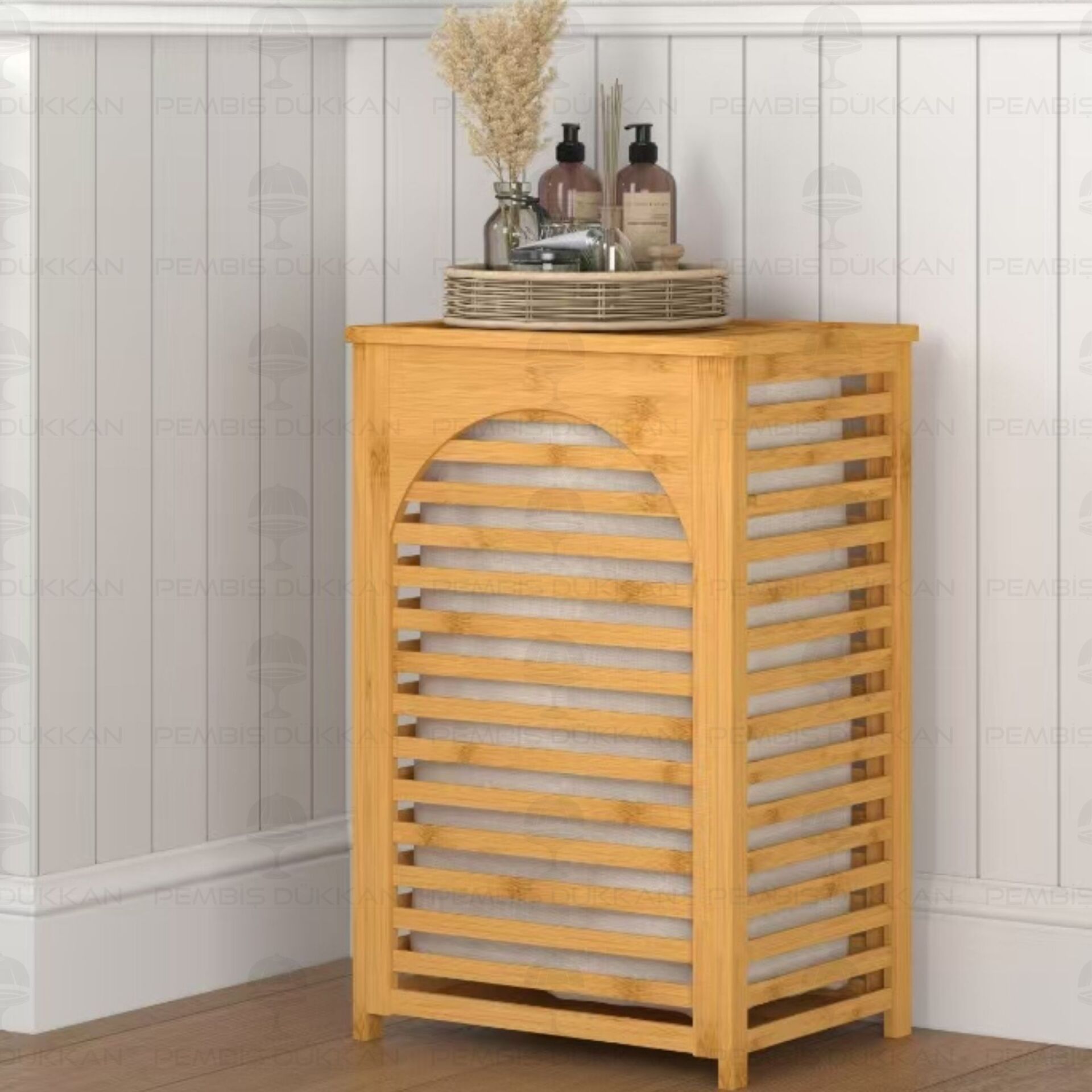 BAMBU ÇİZGİLİ BOHEM ÇAMAŞIR & OYUNCAK SEPETİ (JW0128)