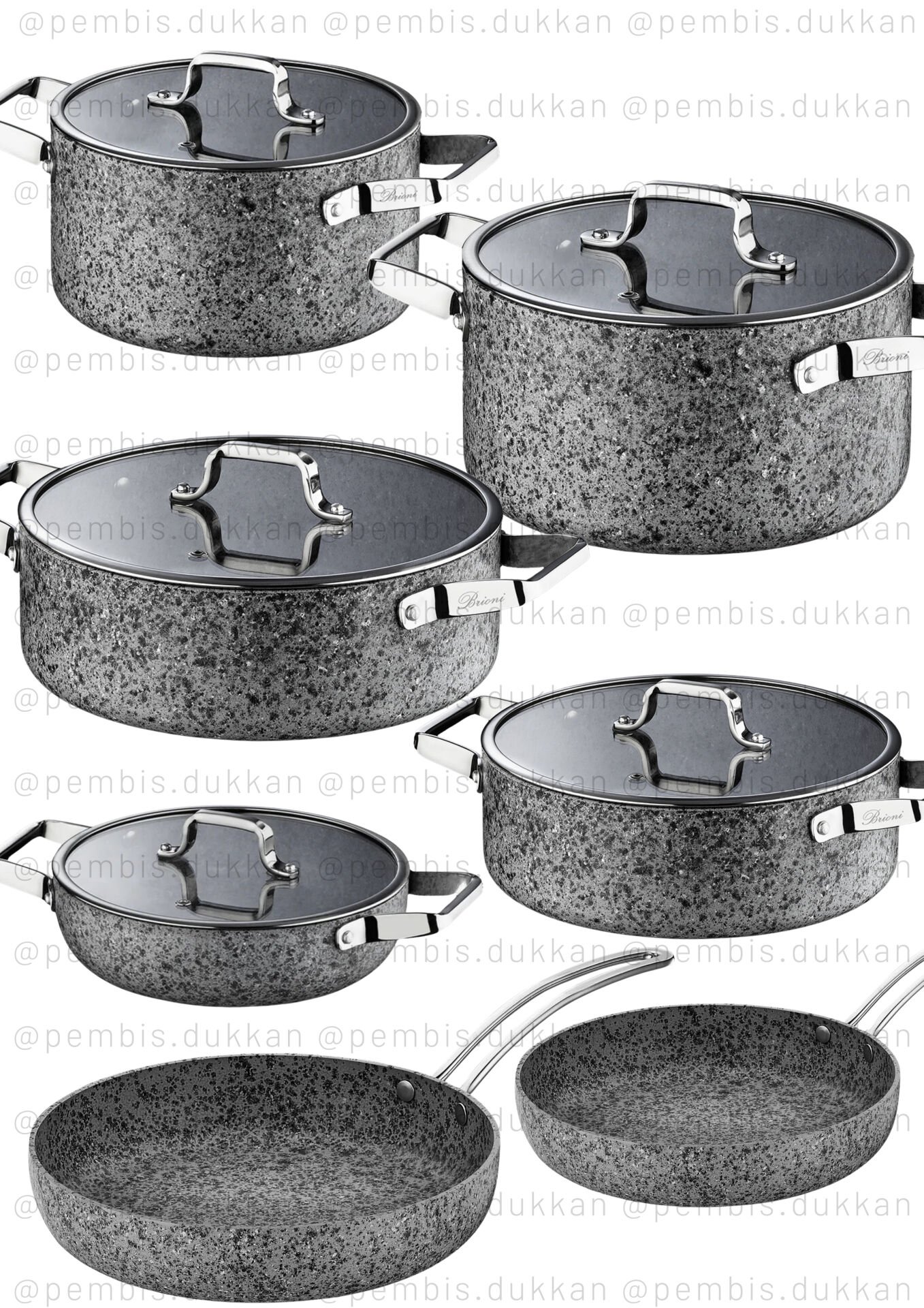 BRİONİ STONE-H TENCERE KOMBİN SET NO 9
