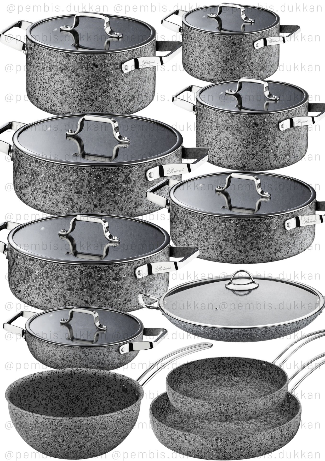 BRİONİ STONE-H TENCERE KOMBİN SET NO 10