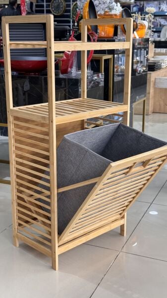 BAMBU ÜSTÜ RAFLI, BOHEM ÇAMAŞIR & OYUNCAK SEPETİ (22190)