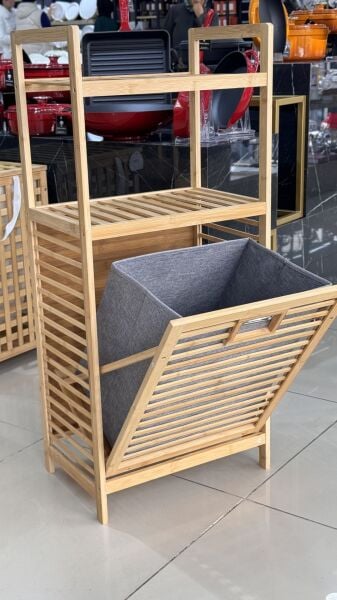 BAMBU ÜSTÜ RAFLI, BOHEM ÇAMAŞIR & OYUNCAK SEPETİ (22190)