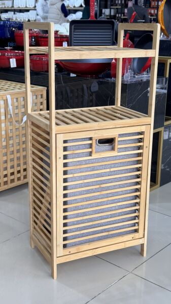 BAMBU ÜSTÜ RAFLI, BOHEM ÇAMAŞIR & OYUNCAK SEPETİ (22190)