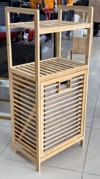 BAMBU ÜSTÜ RAFLI, BOHEM ÇAMAŞIR & OYUNCAK SEPETİ (22190)