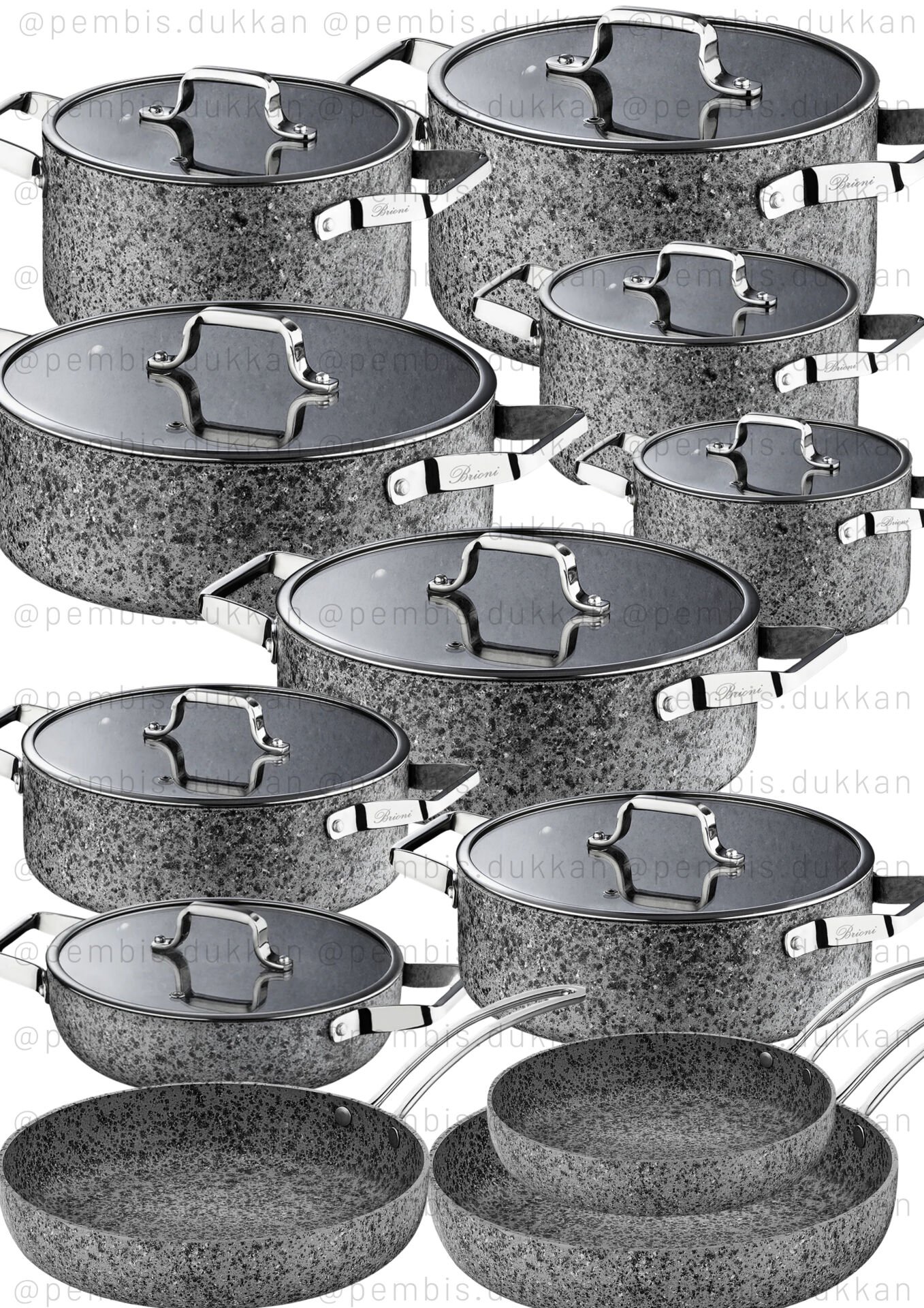 BRİONİ STONE-H TENCERE KOMBİN SET NO 11