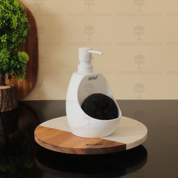 BEYAZ CONNOR SÜNGERLİK HAZNELİ, AKRİLİK SIVI SABUNLUK (6185)