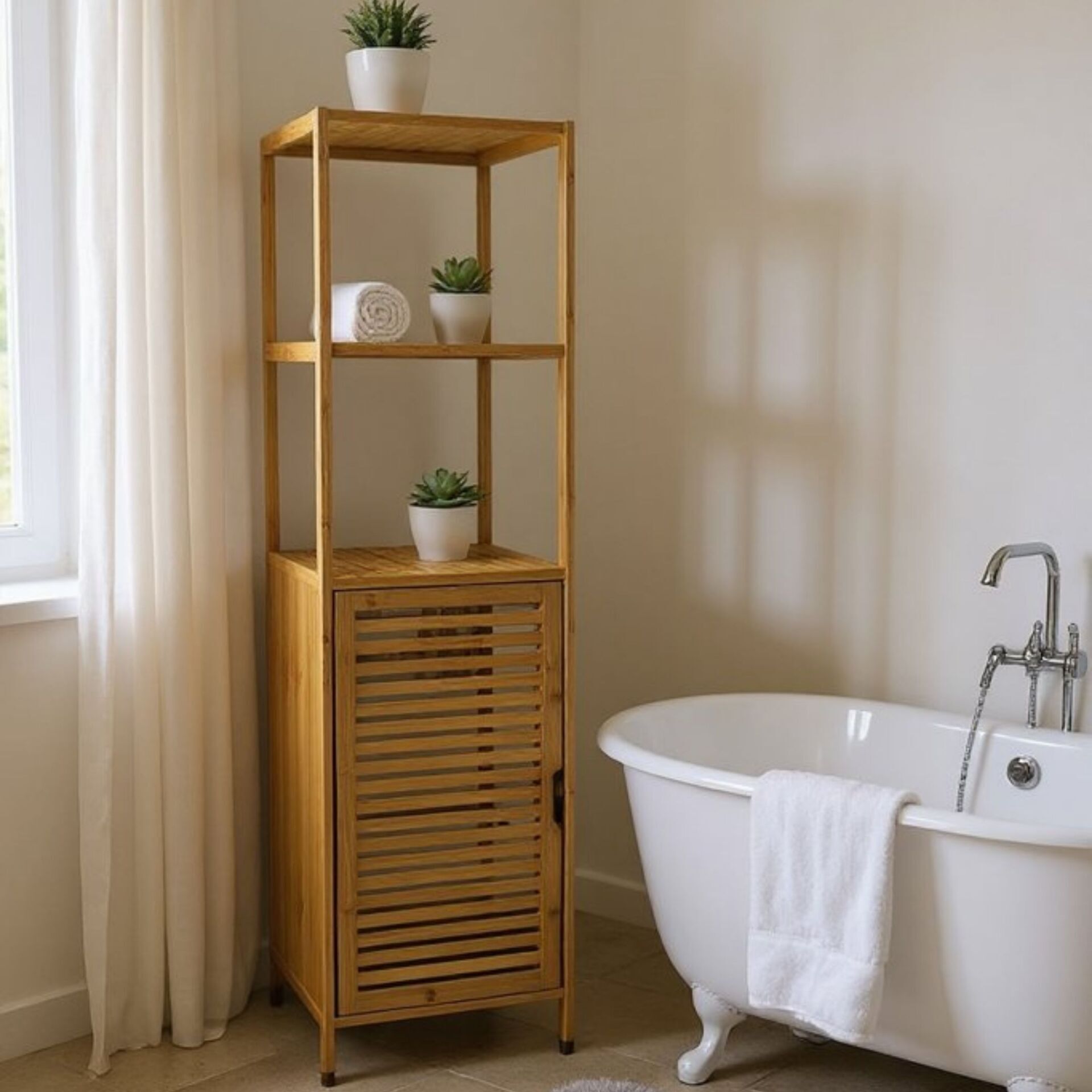 BAMBU ÜSTÜ 2 RAFLI, ÇOK AMAÇLI BOHEM DOLAP (5049)