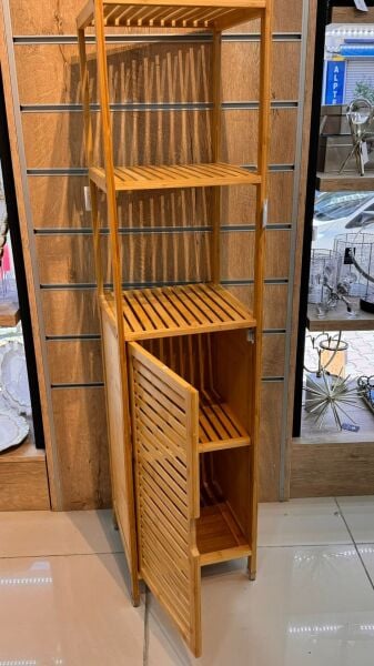 Bambu Üstü 2 Raflı, Çok Amaçlı Bohem Dolap (5049)