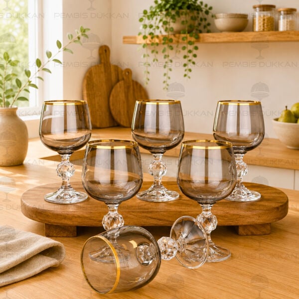 Sterna Füme 6lı Kahve Yanı Kadeh