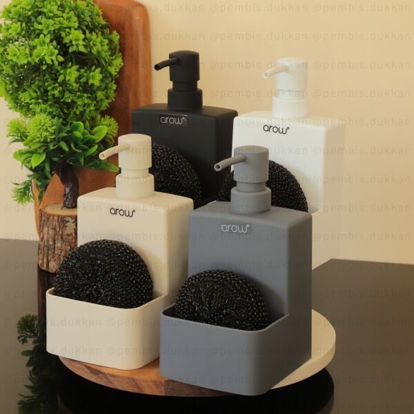 KREM MARGARET SÜNGERLİK HAZNELİ, AKRİLİK SIVI SABUNLUK (6191)