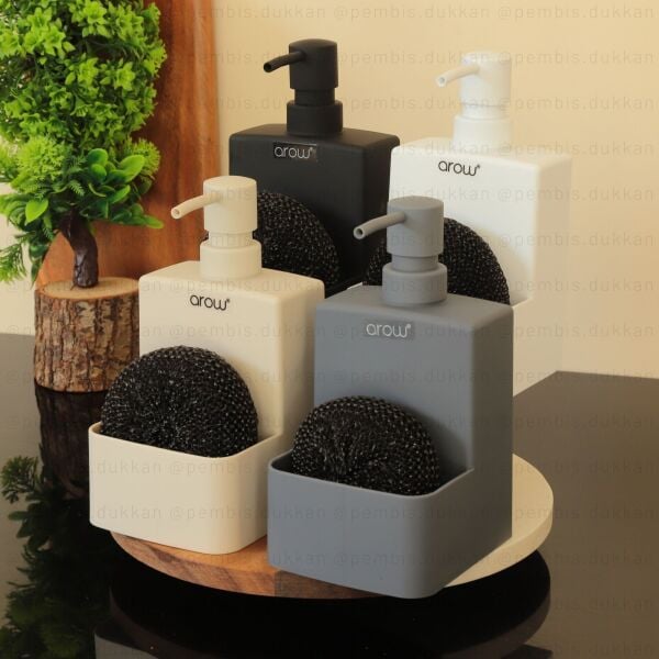 BEYAZ MARGARET SÜNGERLİK HAZNELİ, AKRİLİK SIVI SABUNLUK (6193)