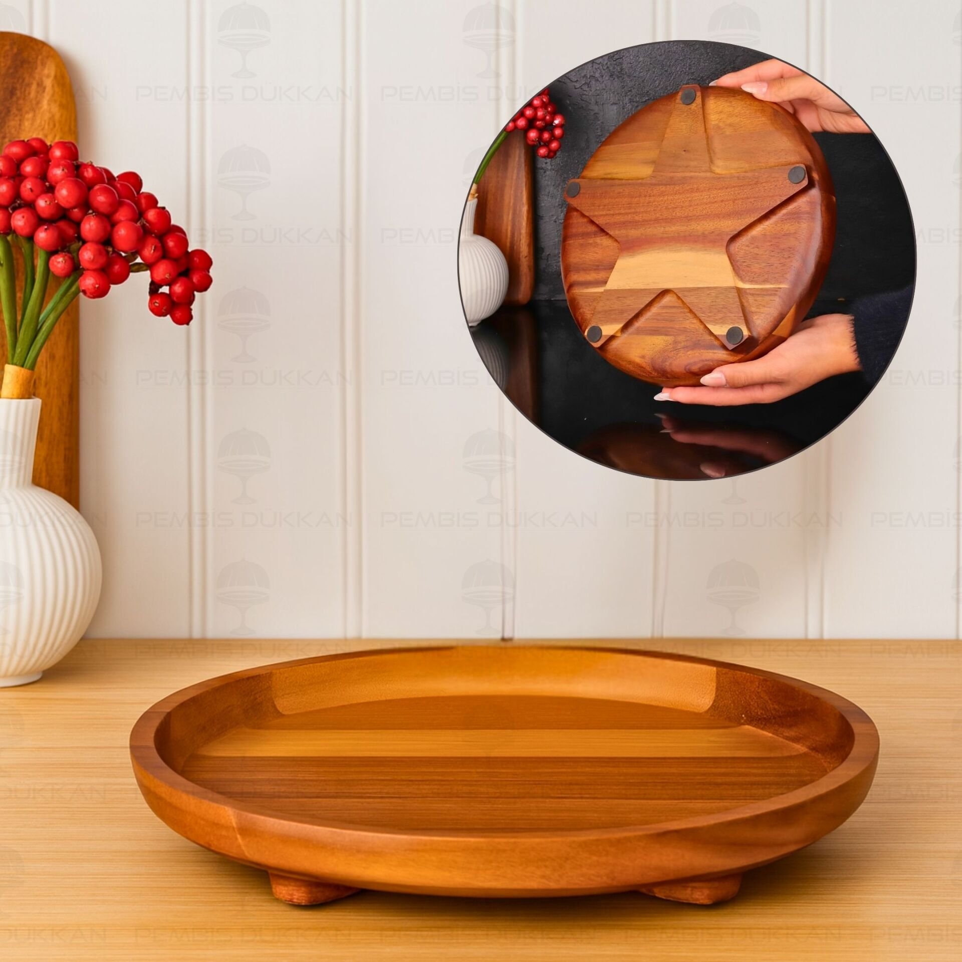 AKASYA 28CM AYAKLI YUVARLAK BÜYÜK SERVİS & SUNUM STAND (7B203)