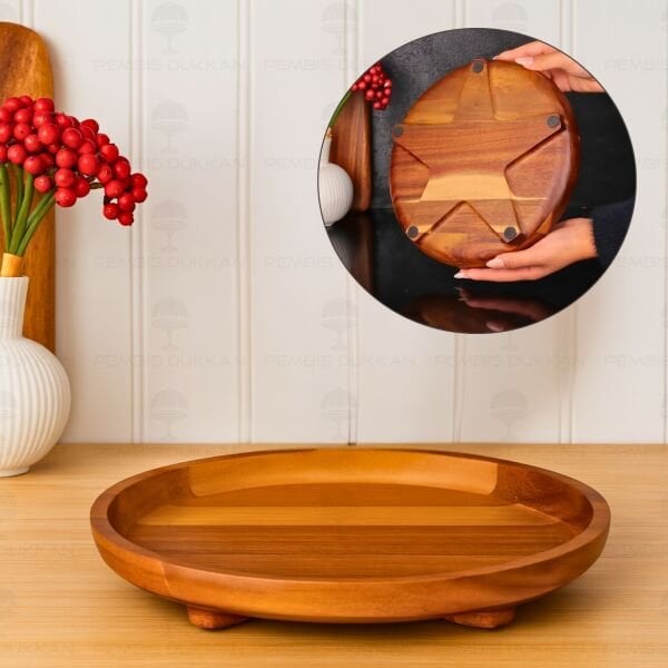 AKASYA 28CM AYAKLI YUVARLAK BÜYÜK SERVİS & SUNUM STAND (7B203)