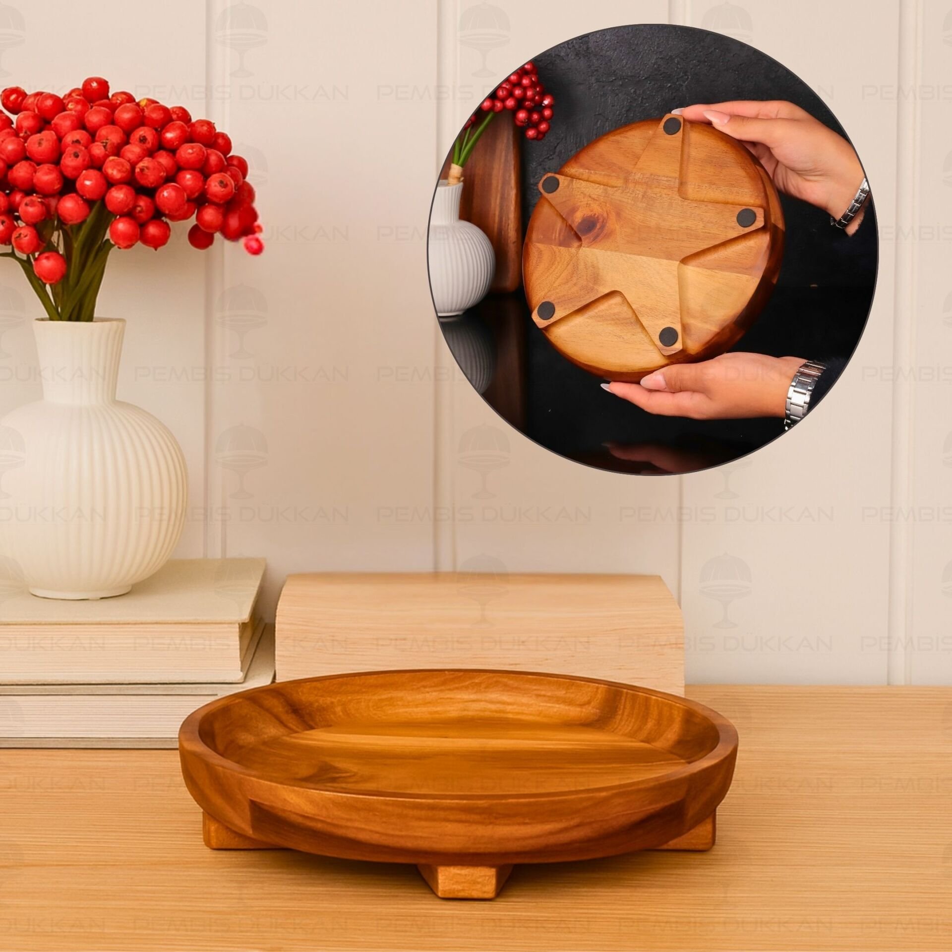 AKASYA 23CM AYAKLI YUVARLAK KÜÇÜK SERVİS & SUNUM STAND (7B202)