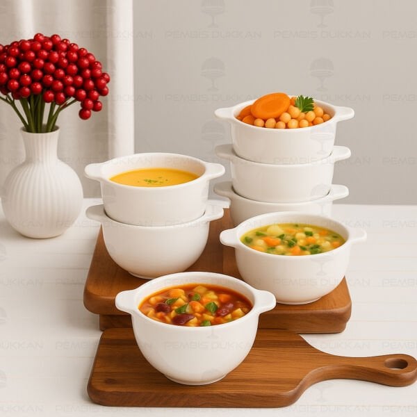 6 ADET LOTUS KULPLU PORSELEN KAHVALTILIK & ÇEREZ KASE (23-095-5)