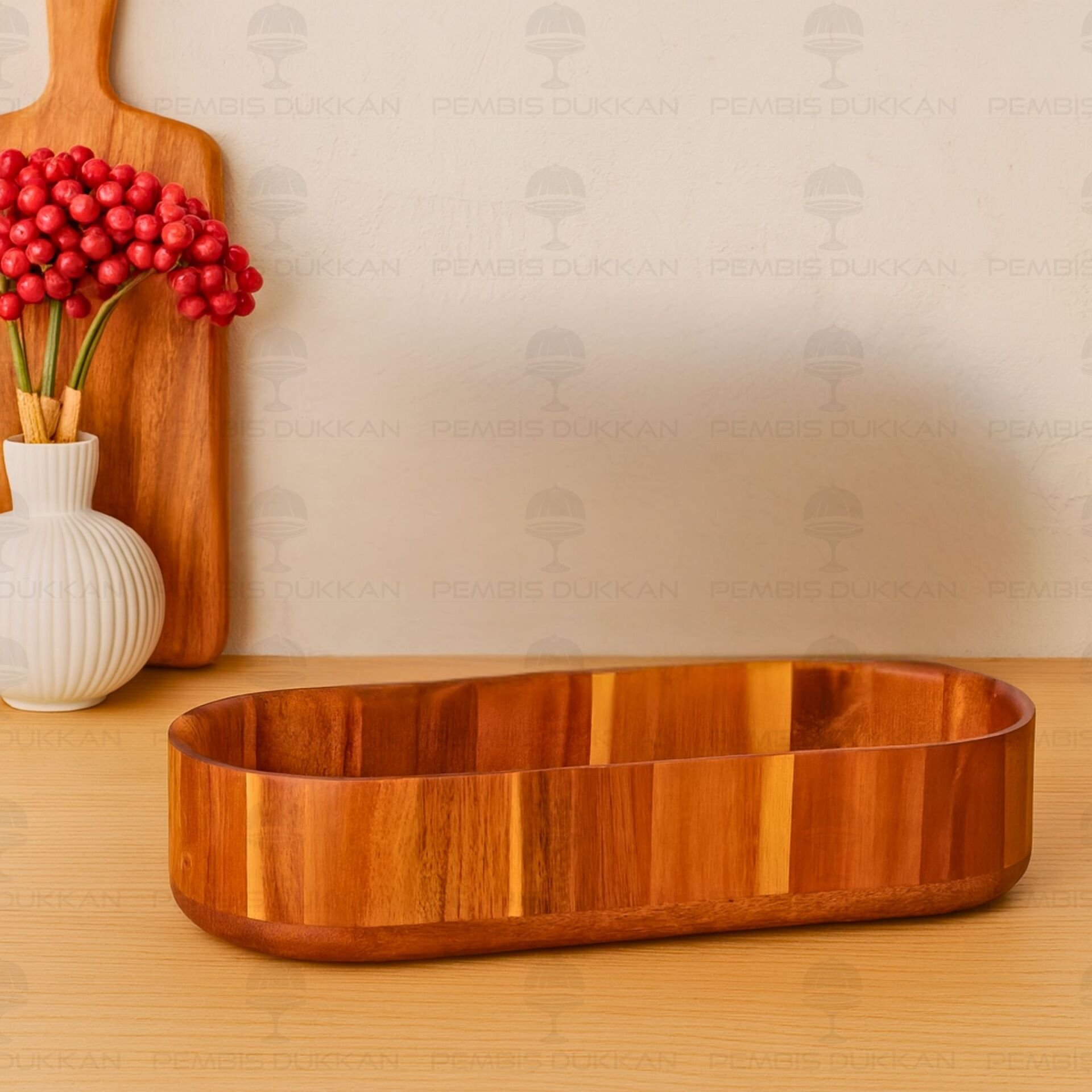 AKASYA OVAL DERİN DUBBLE SALATA - MEZE SERVİS & MEYVELİK KAYIK (7B125)