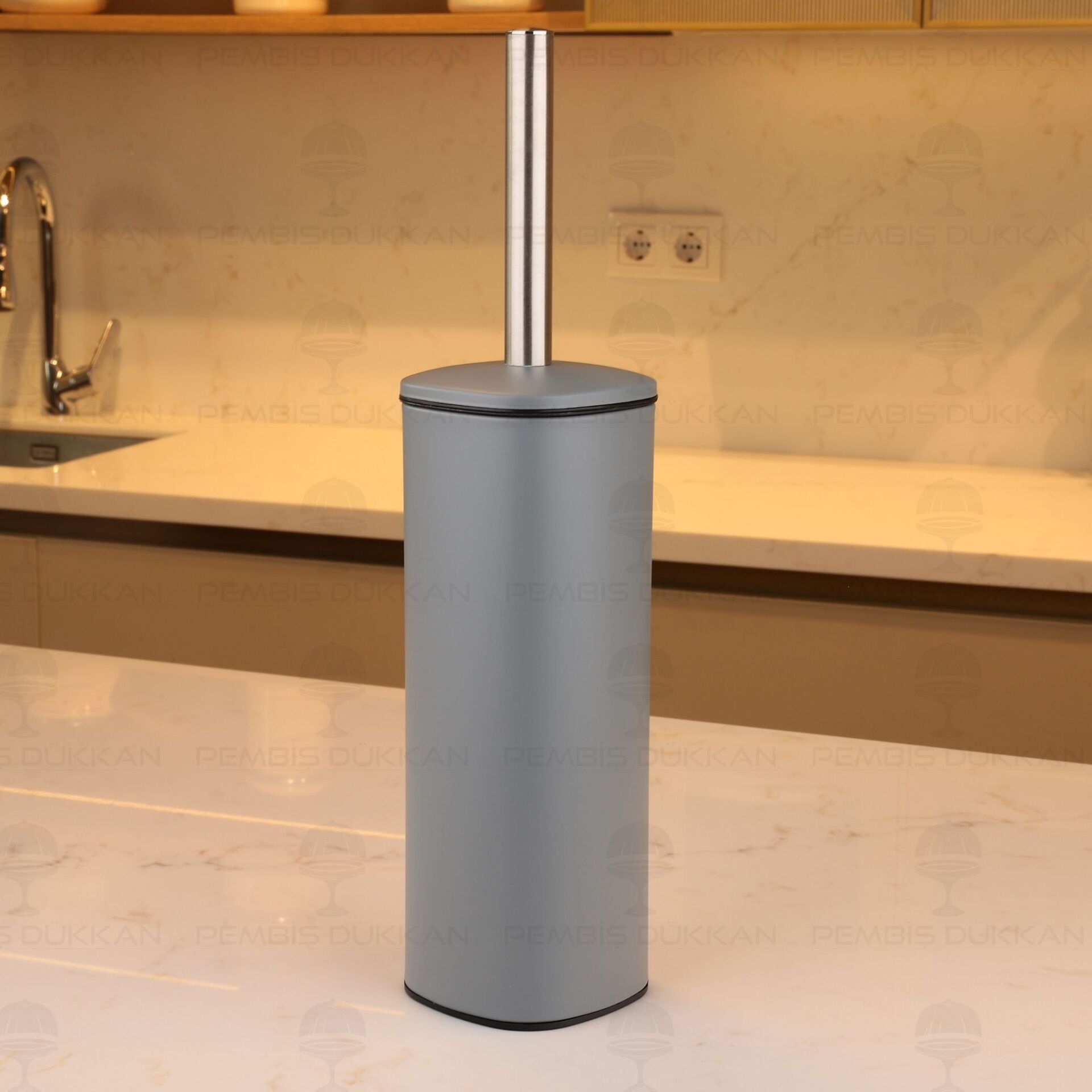 Metal Tuvalet Fırçası Gri (62043)