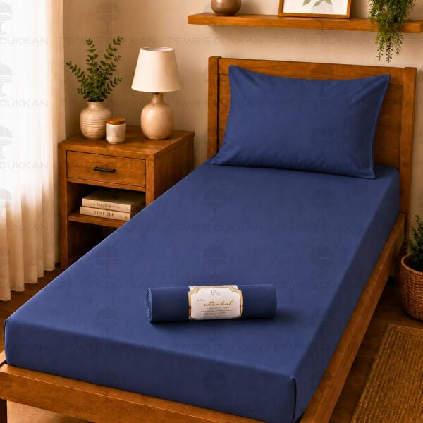 Ranforce Fitted Lastikli Çarşaf Set 100x200 Cm - İndigo