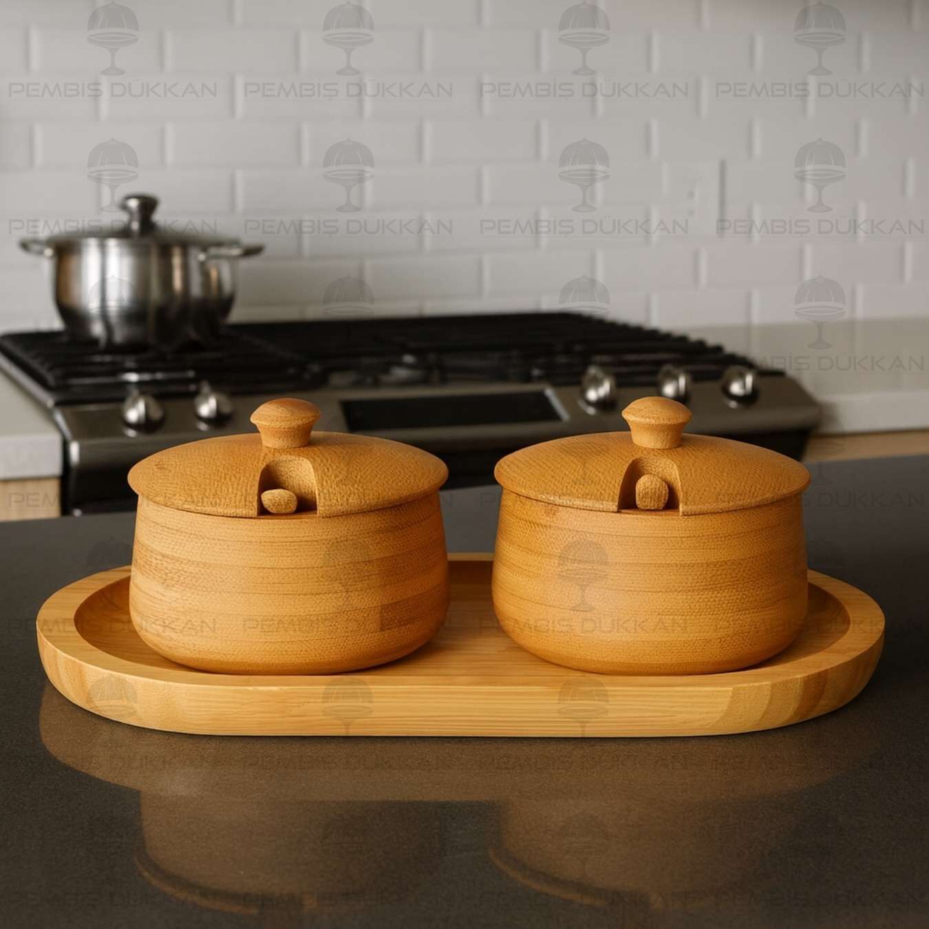 2Lİ BAMBU MELİA BAHARATLIK & REÇELLİK SET (7B184-THN75652)